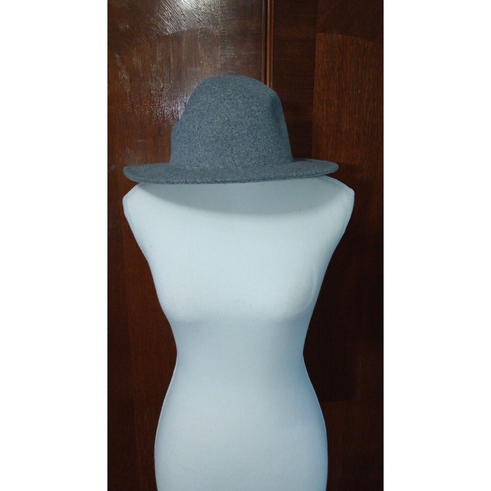 Universal Thread Women's Gray Felt Fedora Hat M Wide Brim 100% Polyester
